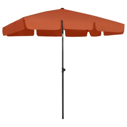 Umbrelă de Plajă Cărămizie - Protecție UV | Livrare Gratuită