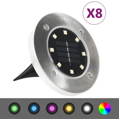 Lămpi Solare RGB pentru Exterior - 8 bucăți | Livrare Gratuită