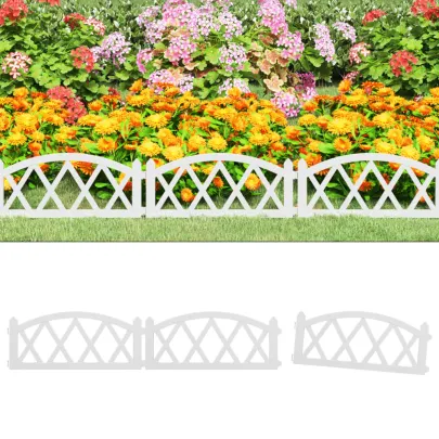 Borduri Gazon Alb | 17 buc | 10m | PP | Livrare Gratuită