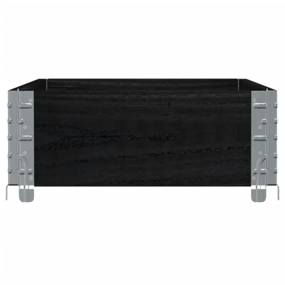 Jardinieră Grădină Lemn Masiv Pin - Negru 100x50 cm