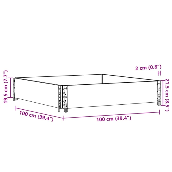 Jardinieră Grădină Lemn Masiv 100x100 cm | Livrare Gratuită