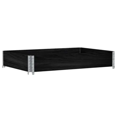 Jardinieră Grădină Lemn Masiv - Negru 120x80 cm | Livrare Gratuită
