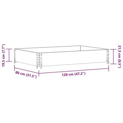 Jardinieră Grădină Lemn Masiv - Negru 120x80 cm | Livrare Gratuită