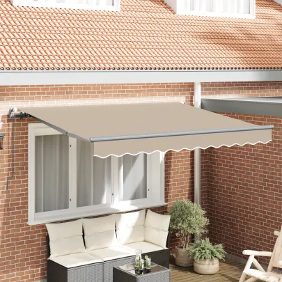 Parasolar Retractabil Manual Bej 300x200 cm - Livrare Gratuită