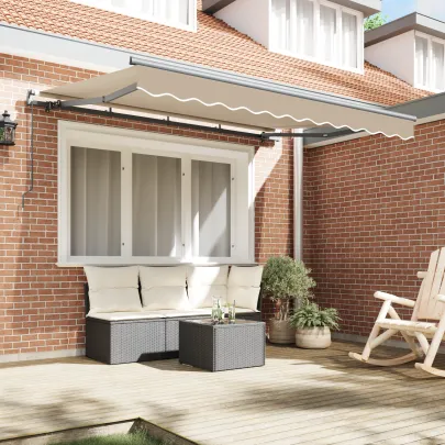 Parasolar Retractabil Manual Bej 300x200 cm - Livrare Gratuită