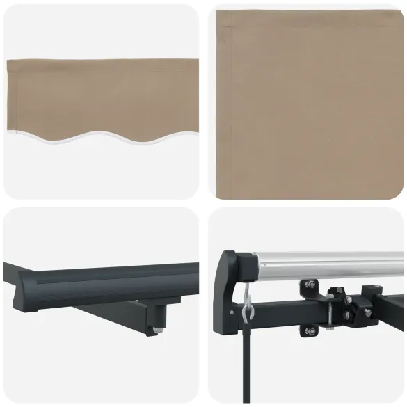 Parasolar Retractabil Manual Bej 300x200 cm - Livrare Gratuită