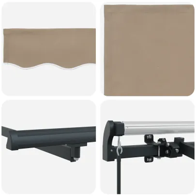 Parasolar Retractabil Manual Bej 300x200 cm - Livrare Gratuită