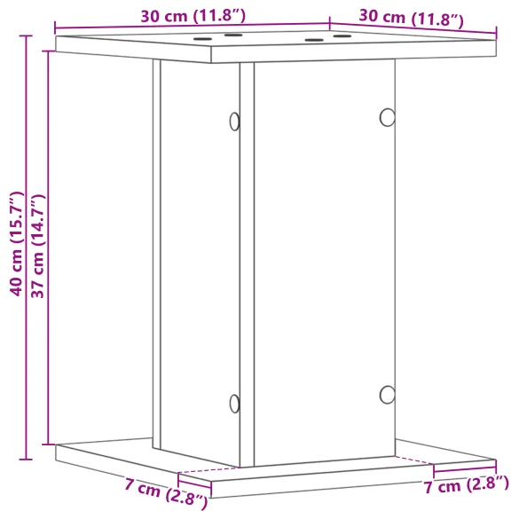 Suport Plante Stejar Negru - 2 bucăți - 30x30x40 cm