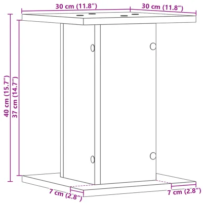 Suport Plante Stejar Negru - 2 bucăți - 30x30x40 cm
