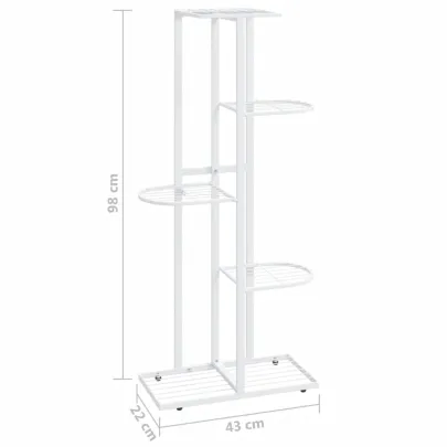 Suport Flori 5 Niveluri Alb - Metal | Livrare Gratuita