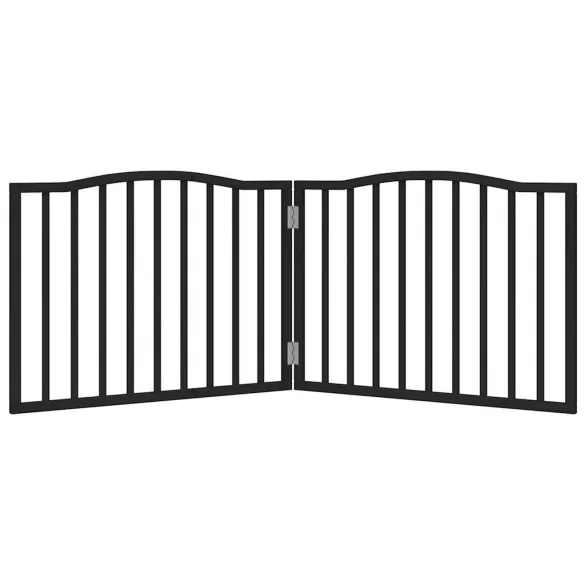 Poartă Pliabilă Câini - Negru, 160 cm, Lemn de Plop | Livrare Gratuită