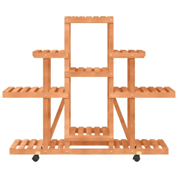 Suport cu Roti pentru Flori - Lemn Natural | Comanda Acum