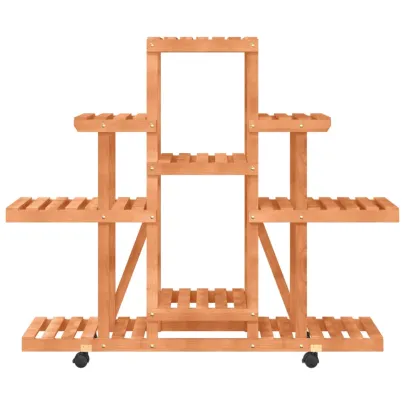 Suport cu Roti pentru Flori - Lemn Natural | Comanda Acum