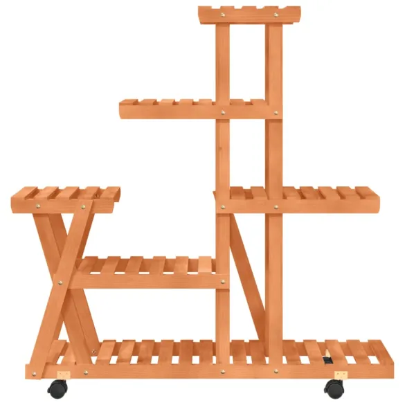 Suport cu Roti pentru Flori - Lemn Masiv | Livrare Gratuita