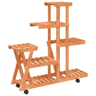 Suport cu Roti pentru Flori - Lemn Masiv | Livrare Gratuita