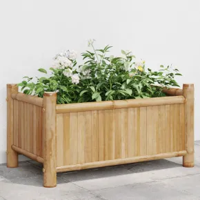 Jardinieră Bambus Naturală - 50x30x25 cm | Livrare Gratuită