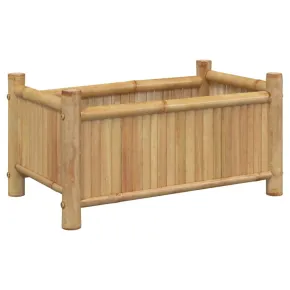 Jardinieră Bambus Naturală - 50x30x25 cm | Livrare Gratuită 2