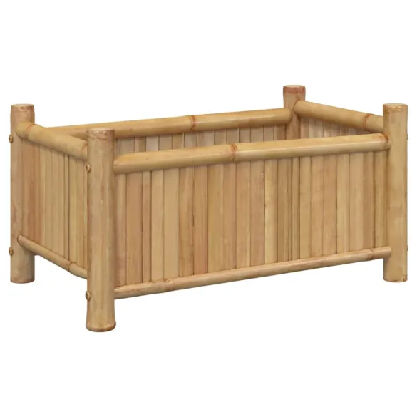 Jardinieră Bambus Naturală - 50x30x25 cm | Livrare Gratuită