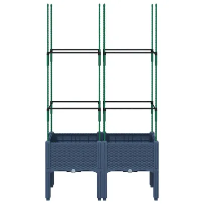 Jardinieră Grădină cu Spalier - Albastru Gri - 80x40x142,5 cm