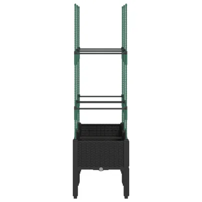 Jardinieră Grădină cu Spalier Negru - Livrare Gratuită