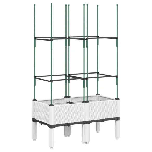 Jardinieră Grădină cu Spalier - Alb, 80x40x142,5 cm - PP