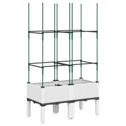 Jardinieră Grădină cu Spalier - Alb, 80x40x142,5 cm - PP