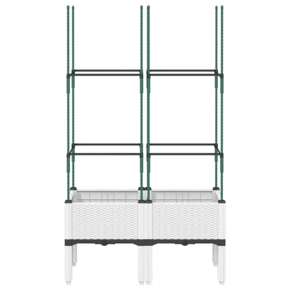 Jardinieră Grădină cu Spalier - Alb, 80x40x142,5 cm - PP