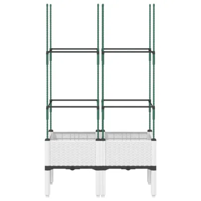 Jardinieră Grădină cu Spalier - Alb, 80x40x142,5 cm - PP