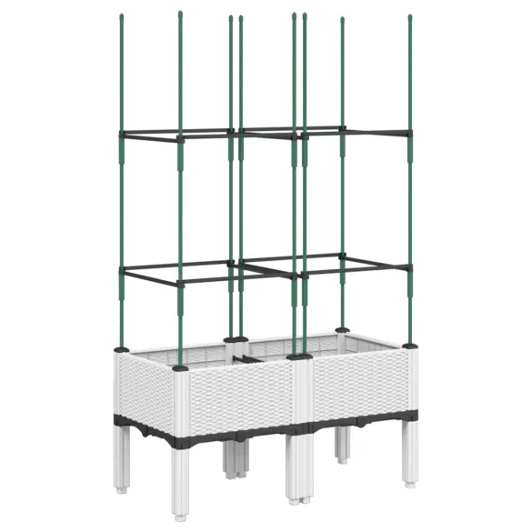 Jardinieră Grădină cu Spalier - Alb, 80x40x142,5 cm - PP