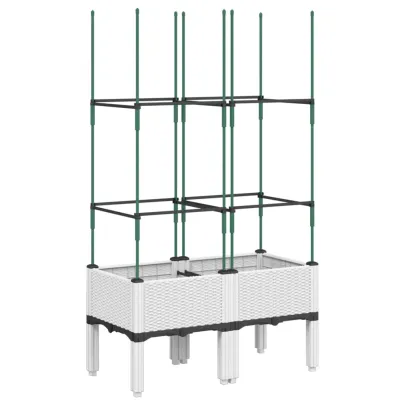 Jardinieră Grădină cu Spalier - Alb, 80x40x142,5 cm - PP