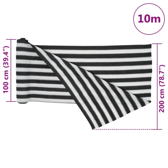Plasă protecție intimitate HDPE 2x10m - Antracit/Alb Plasă protecție intimitate HDPE 2x10m - Antracit/Alb