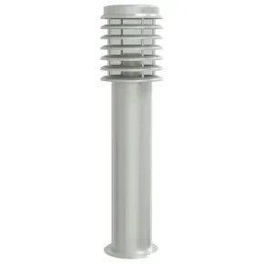 Lampă Podea Exterior Argintiu | Oțel Inoxidabil IP44 2