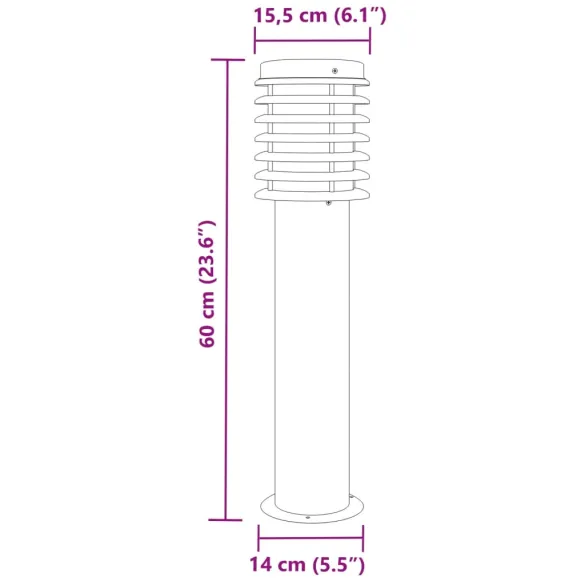 Lampă Podea Exterior Argintiu | Oțel Inoxidabil IP44 Lampă Podea Exterior Argintiu | Oțel Inoxidabil IP44