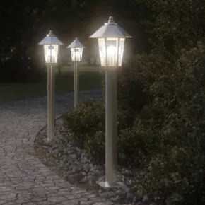 Lampă Exterioară Podea Argintiu 80cm Oțel Inoxidabil