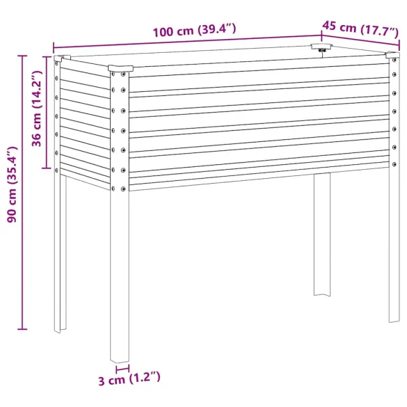 Jardinieră Grădină Oțel Gri - 100x41x90 cm - Comandă Acum