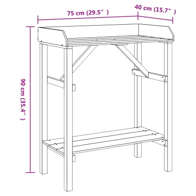 Masă Plantare Grădină Acacia - Lemn Masiv Pin | Livrare Gratuită