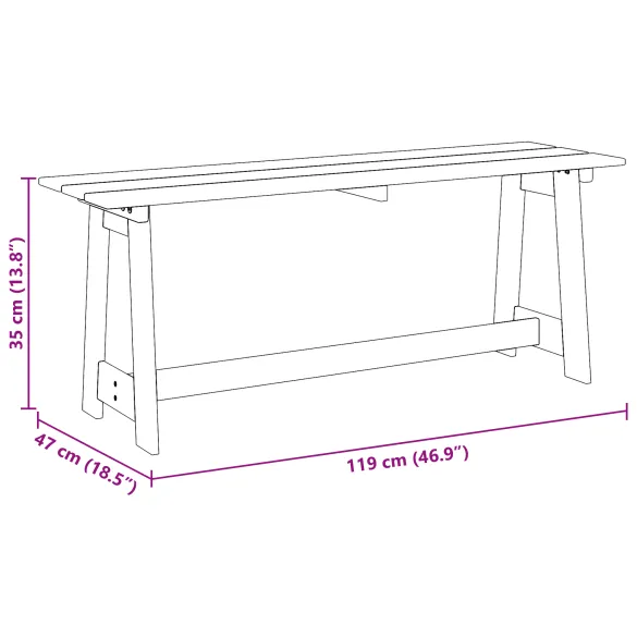 Bancă Exterior Lemn Masiv Pin - Livrare Gratuită