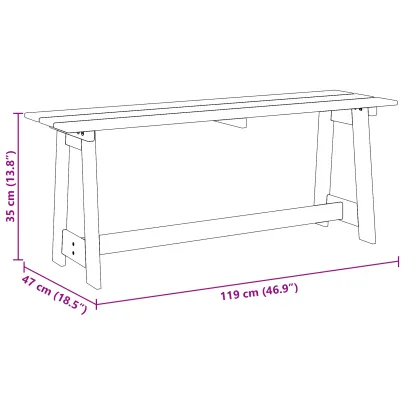 Bancă de Exterior Acacia - Lemn Masiv - Livrare Gratuită