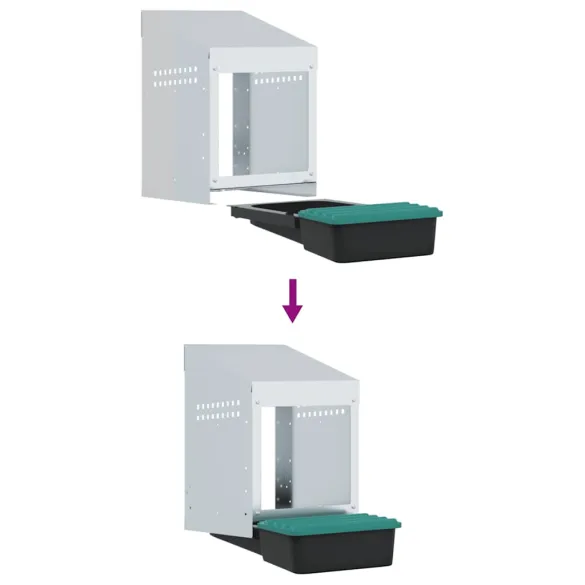 Cuibăr Găini Montat pe Perete - Oțel Galvanizat | Livrare Gratuită