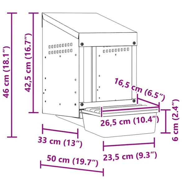 Cuibăr Găini Montat pe Perete - Oțel Galvanizat | Livrare Gratuită