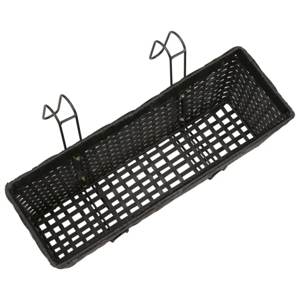 Jardinieră Ratan Balcon 50 cm - 2 buc - Negru | Livrare Gratuită