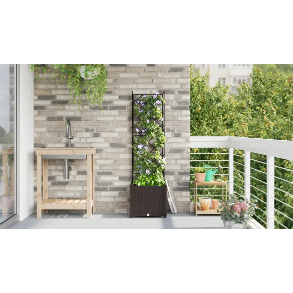 Jardinieră Grădină cu Spalier - Maro 40x40x143 cm