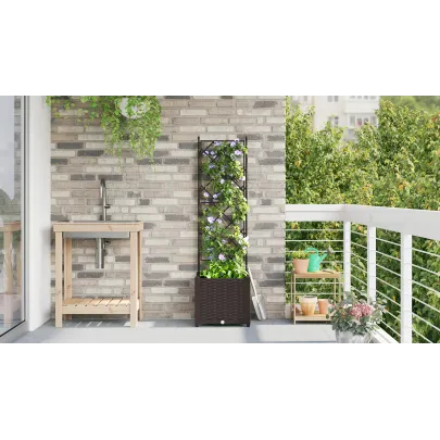 Jardinieră Grădină cu Spalier - Maro 40x40x143 cm