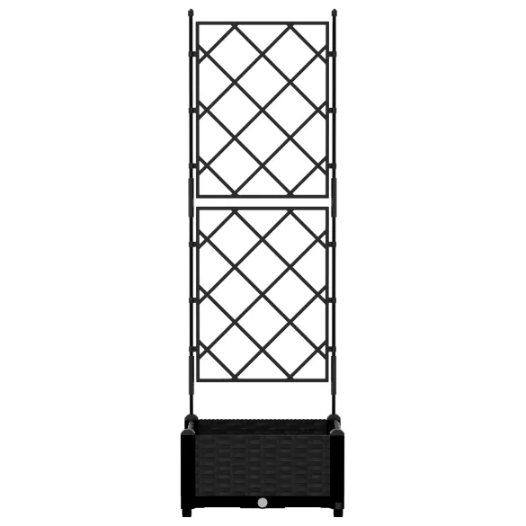 Jardinieră Grădină cu Spalier Negru - 40x40x125.5 cm