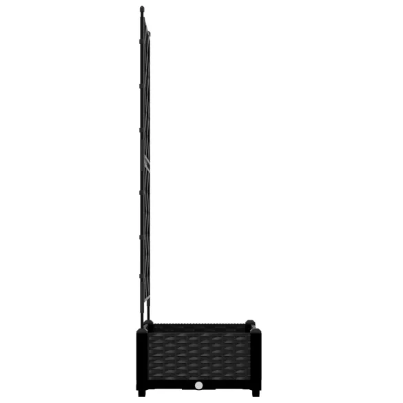 Jardinieră Grădină cu Spalier Negru - 40x40x125.5 cm