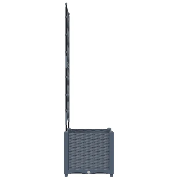 Jardinieră cu Spalier Gri - 40x40x143 cm - Livrare Gratuită