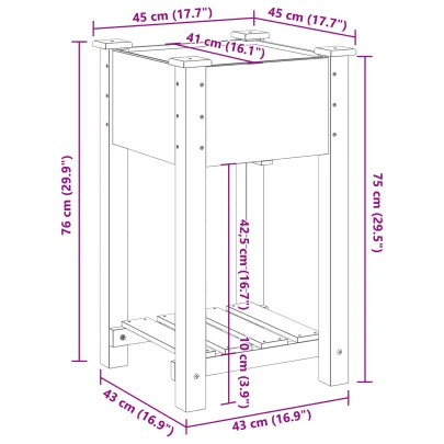 Jardinieră cu raft lemn masiv de brad - Interior/Exterior