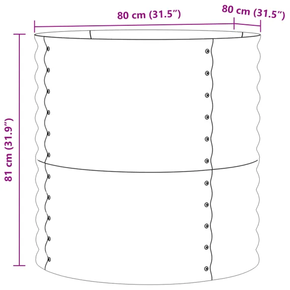 Strat Ridicat Grădină Verde Oțel Zincat 80x80x81 cm