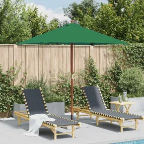 Umbrelă de soare exterior lemn 150x200 cm verde | Livrare gratuită