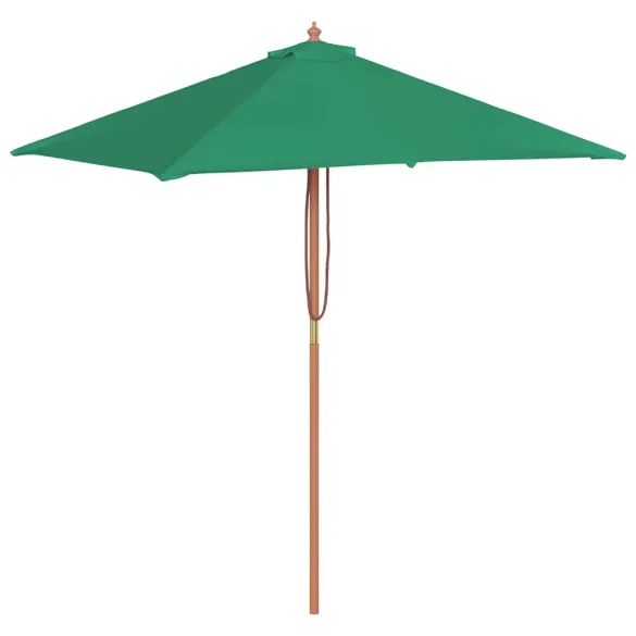 Umbrelă de soare exterior lemn 150x200 cm verde | Livrare gratuită